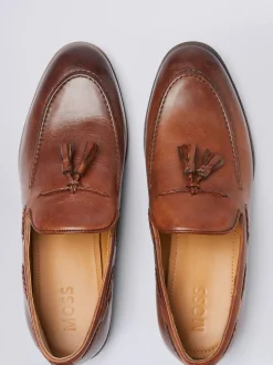 MOSS Brown Highgate Tassel Loafers