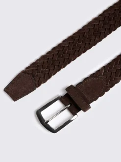 MOSS Brown Suede Woven Belt