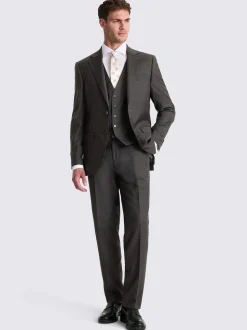 MOSS Charcoal Regular Twill Suit Jacket