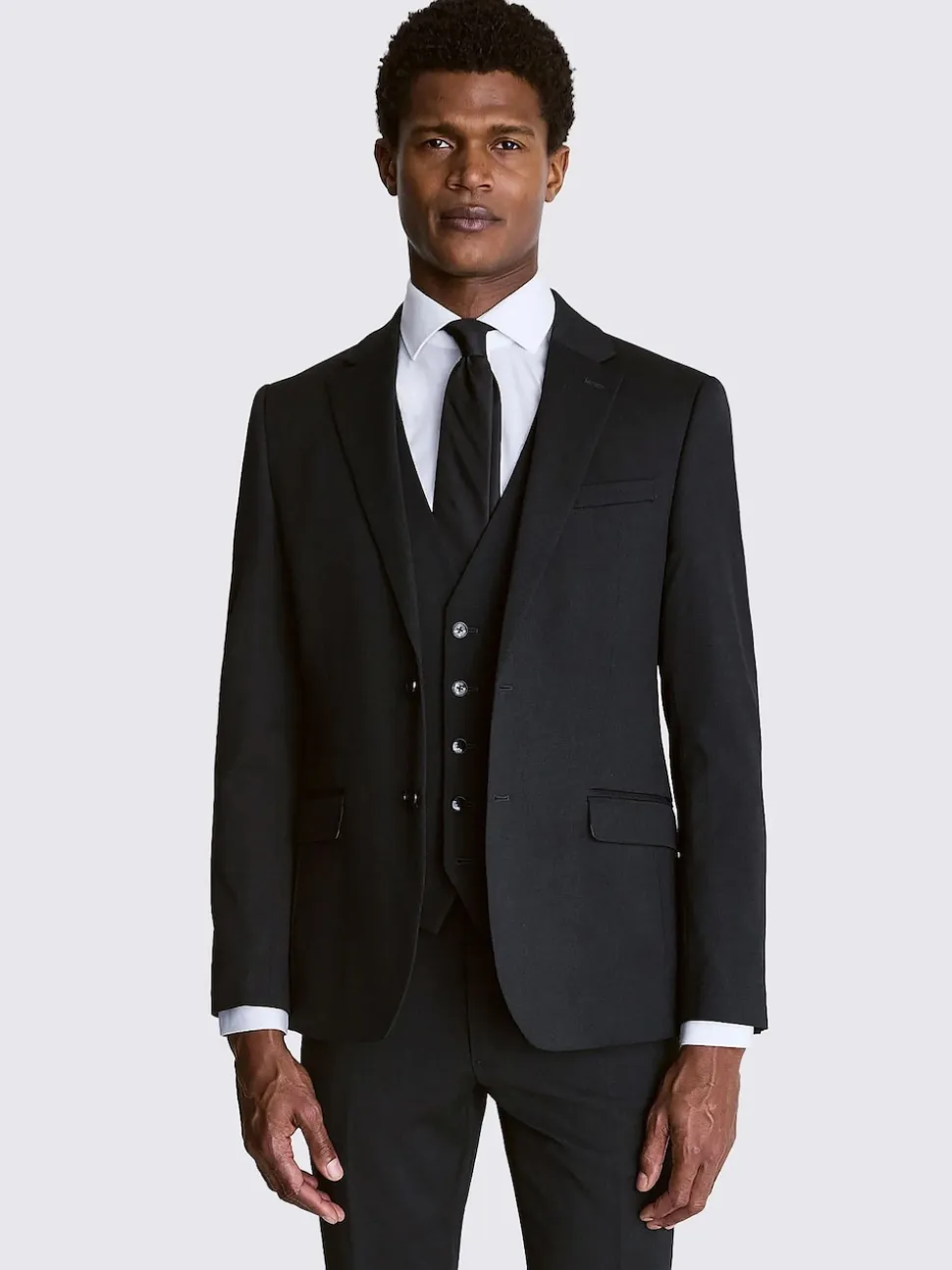 MOSS Charcoal Slim Regular Fit Stretch Suit Jacket