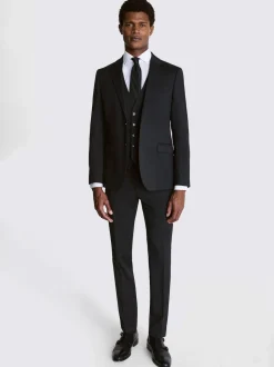 MOSS Charcoal Slim Regular Fit Stretch Suit Jacket