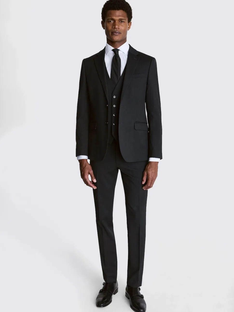 MOSS Charcoal Slim Regular Fit Stretch Suit Jacket