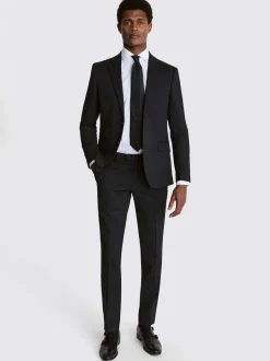 MOSS Charcoal Slim Regular Fit Stretch Suit Jacket