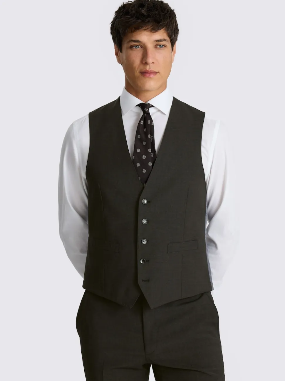 MOSS Charcoal Tailored Performance Suit Waistcoat