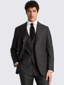 MOSS Charcoal Tailored Twill Italian Suit Jacket