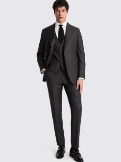 MOSS Charcoal Tailored Twill Italian Suit Jacket