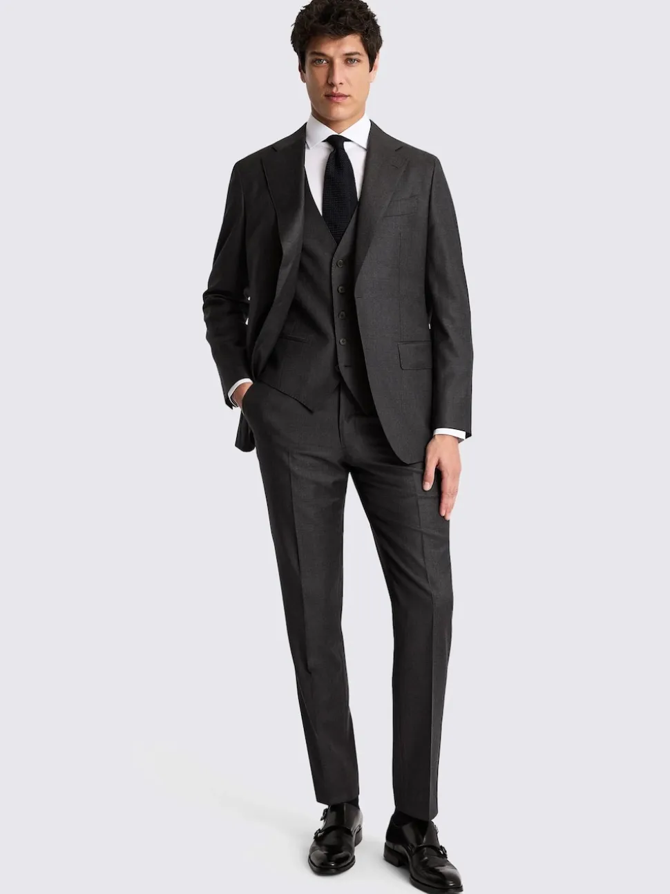 MOSS Charcoal Tailored Twill Italian Suit Jacket