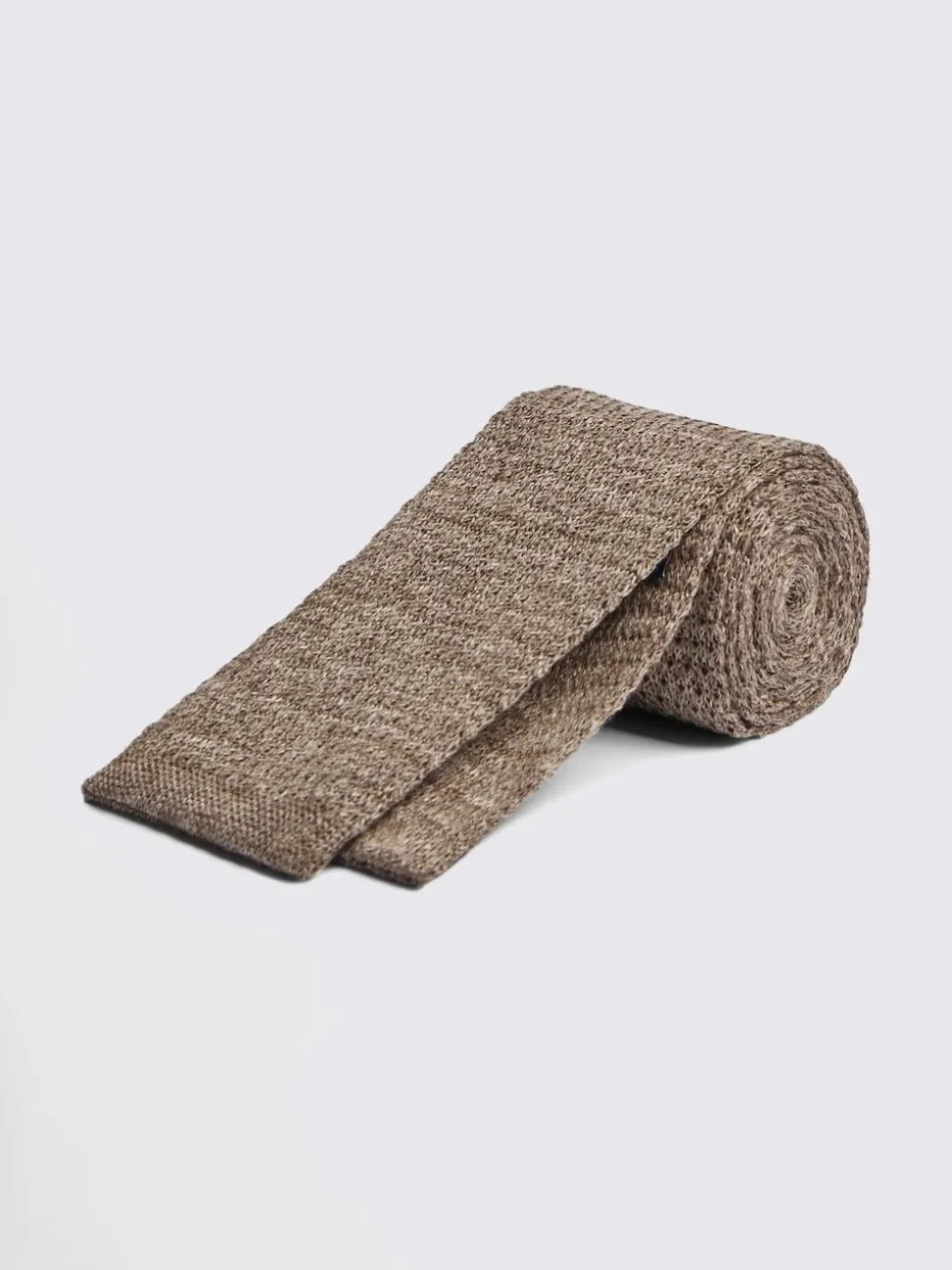 MOSS Gold Melange Knitted Linen Tie
