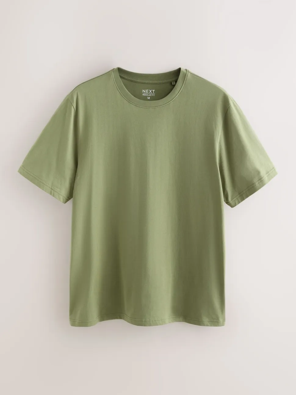 Moss Green Regular Fit Essential Crew Neck Cotton T-Shirt