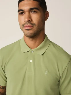 Moss Green Regular Fit Short Sleeve Pique Polo Shirt