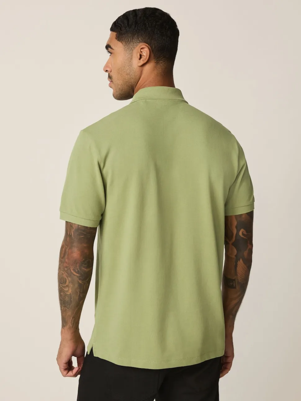 Moss Green Regular Fit Short Sleeve Pique Polo Shirt