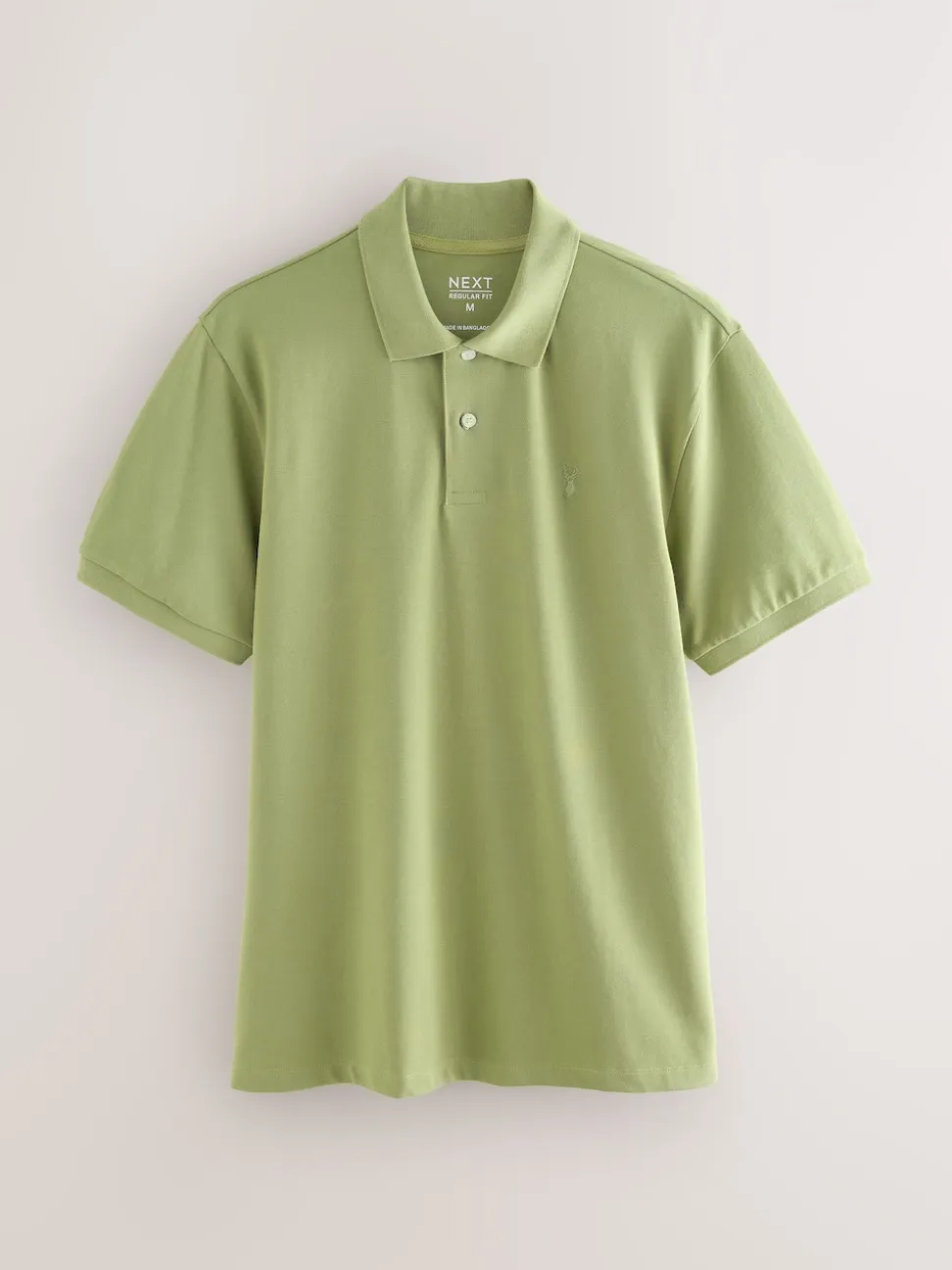 Moss Green Regular Fit Short Sleeve Pique Polo Shirt