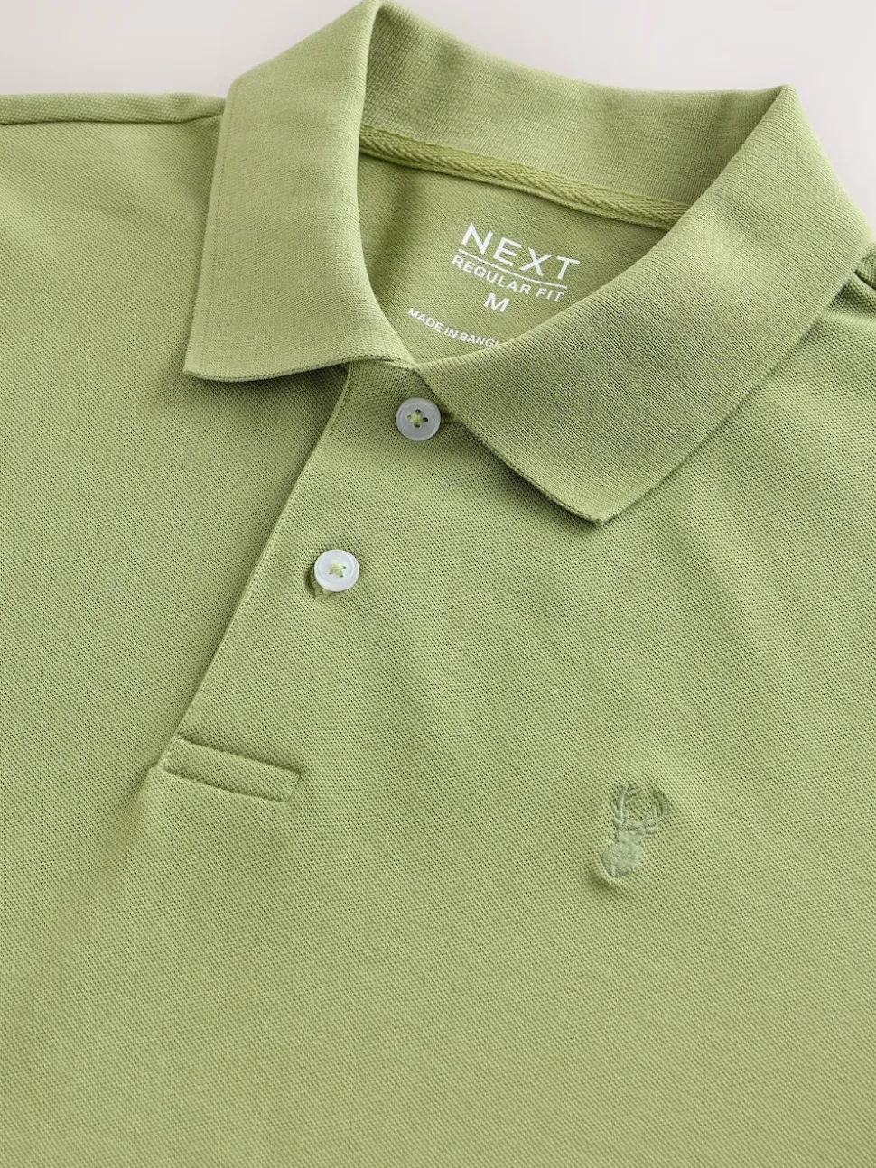 Moss Green Regular Fit Short Sleeve Pique Polo Shirt