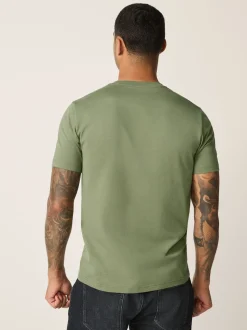 Moss Green Slim Fit Essential Crew Neck Cotton T-Shirt