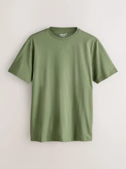 Moss Green Slim Fit Essential Crew Neck Cotton T-Shirt