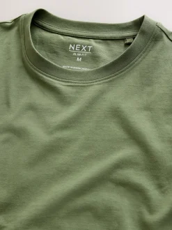 Moss Green Slim Fit Essential Crew Neck Cotton T-Shirt