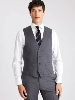 MOSS Grey Tailored Twill Suit Waistcoat