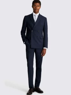 MOSS Ink Slim Double Breasted Stretch Suit Jacket