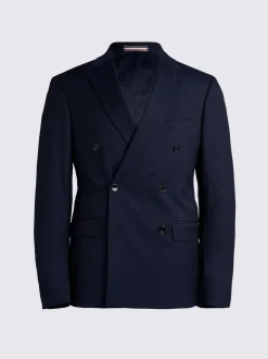 MOSS Ink Slim Double Breasted Stretch Suit Jacket