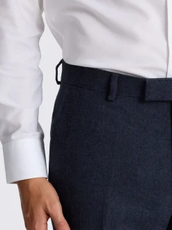MOSS Ink Tailored Herringbone Suit Trousers