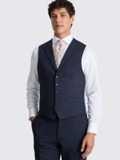 MOSS Ink Tailored Herringbone Suit Waistcoat