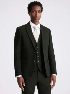 MOSS Khaki Slim Donegal Tweed Suit Jacket