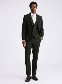 MOSS Khaki Slim Donegal Tweed Suit Jacket