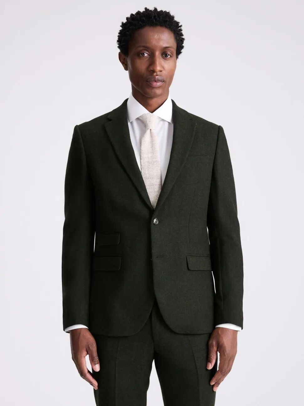 MOSS Khaki Slim Donegal Tweed Suit Jacket