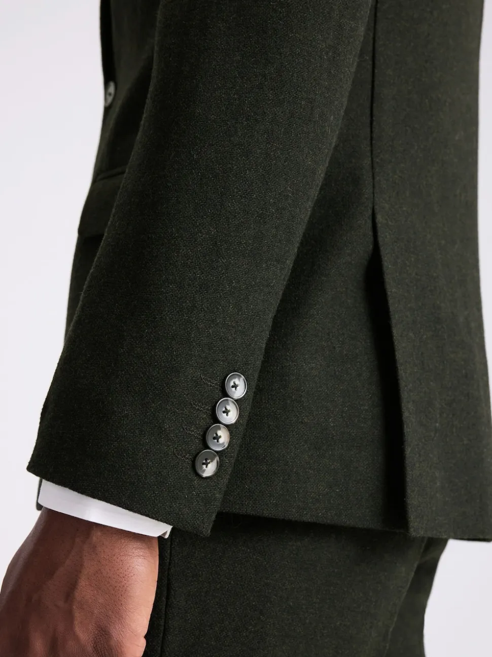 MOSS Khaki Slim Donegal Tweed Suit Jacket