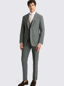 MOSS Khaki Tailored Fit Italian Suit Jacket