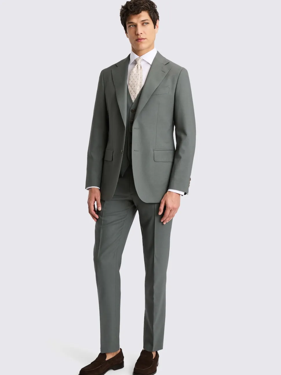 MOSS Khaki Tailored Fit Italian Suit Jacket