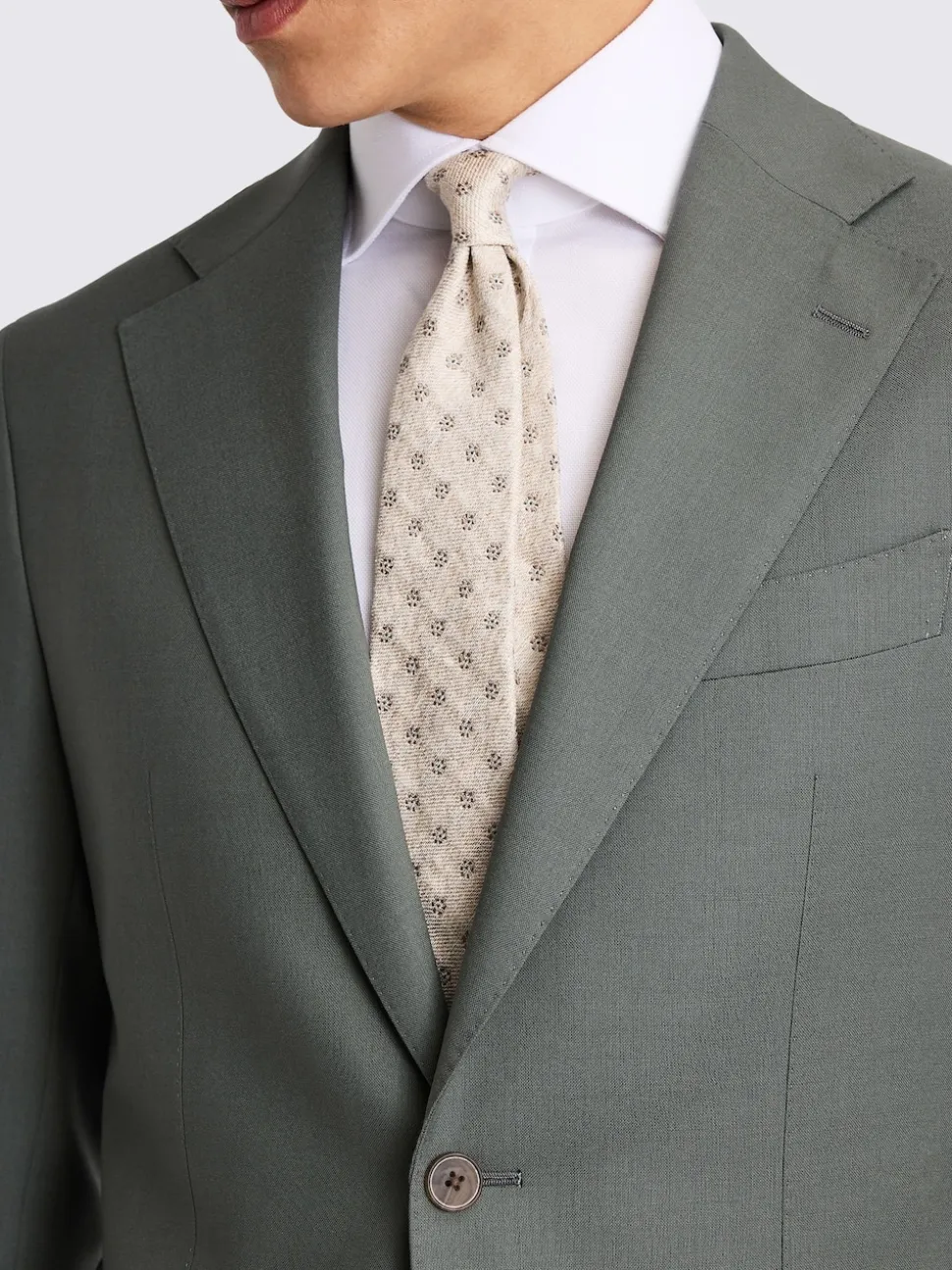 MOSS Khaki Tailored Fit Italian Suit Jacket