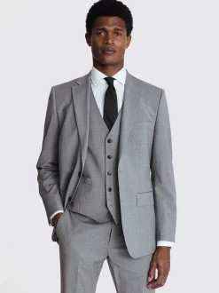 MOSS Light Grey Marl Tailored Performance Suit Jacket