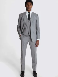 MOSS Light Grey Marl Tailored Performance Suit Jacket