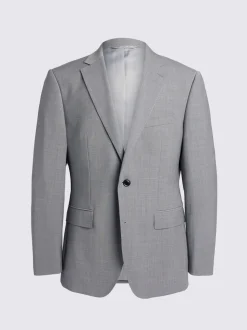 MOSS Light Grey Marl Tailored Performance Suit Jacket