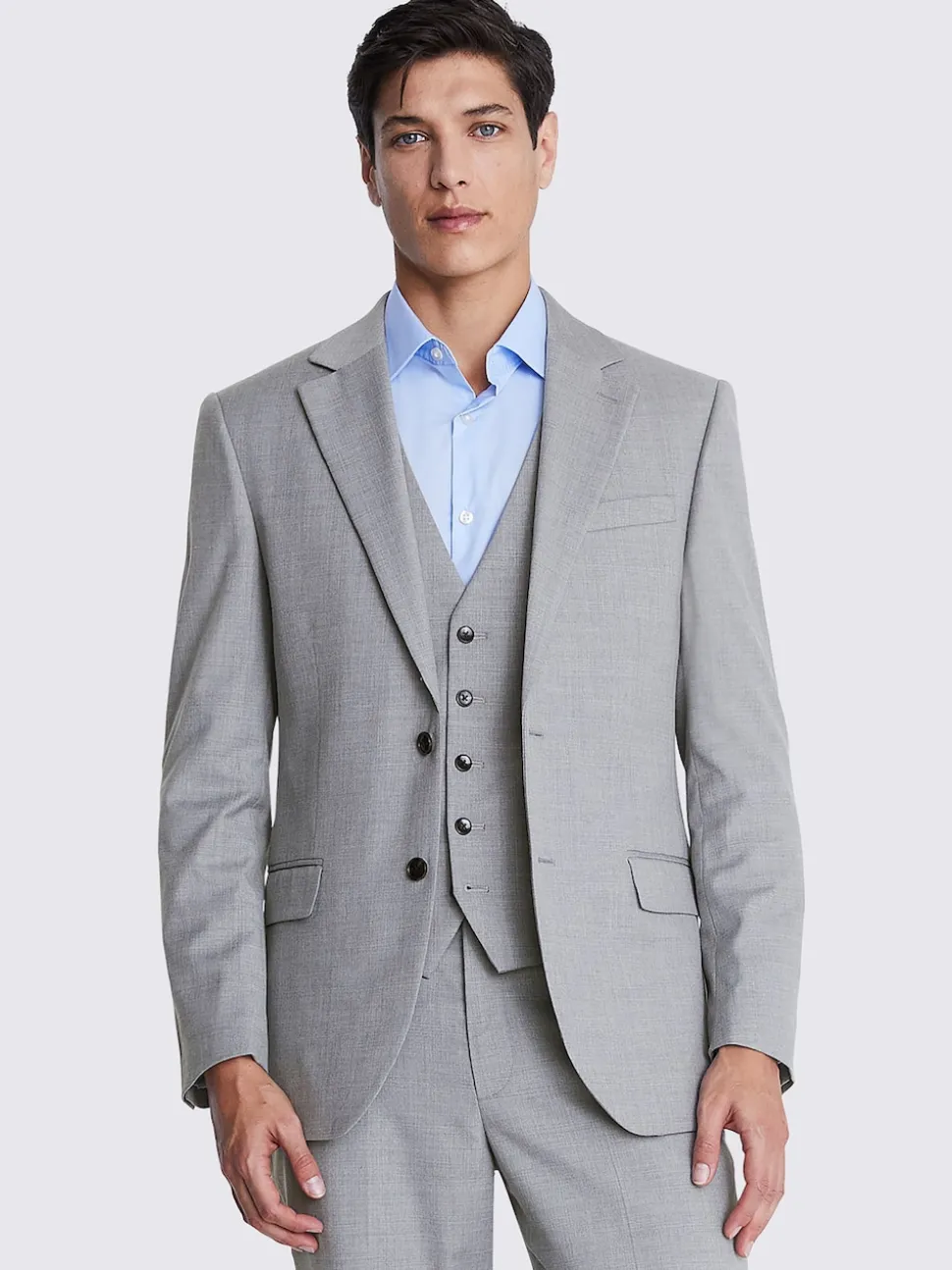 MOSS Light Grey Regular Fit Stretch Suit Jacket