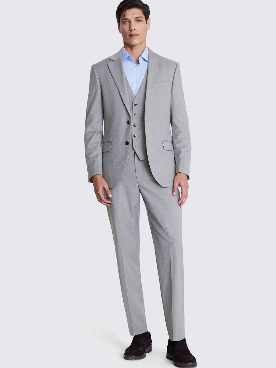 MOSS Light Grey Regular Fit Stretch Suit Jacket