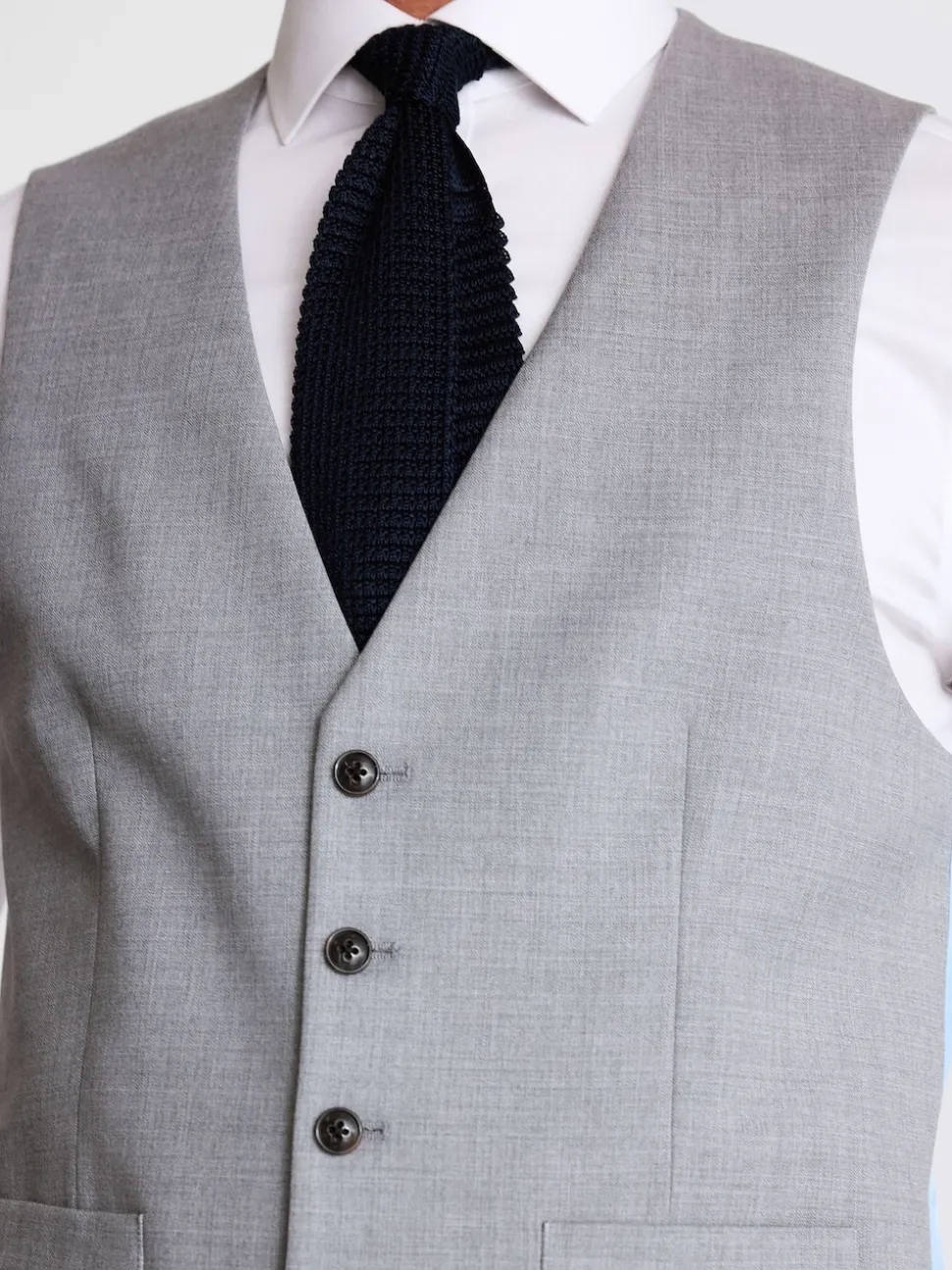 MOSS Light Grey Tailored Regular Fit Stretch Suit Waistcoat