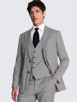 MOSS Light Grey Tailored Regular Fit Stretch Suit Jacket