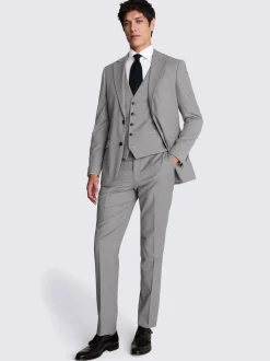 MOSS Light Grey Tailored Regular Fit Stretch Suit Jacket