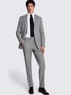 MOSS Light Grey Tailored Regular Fit Stretch Suit Jacket