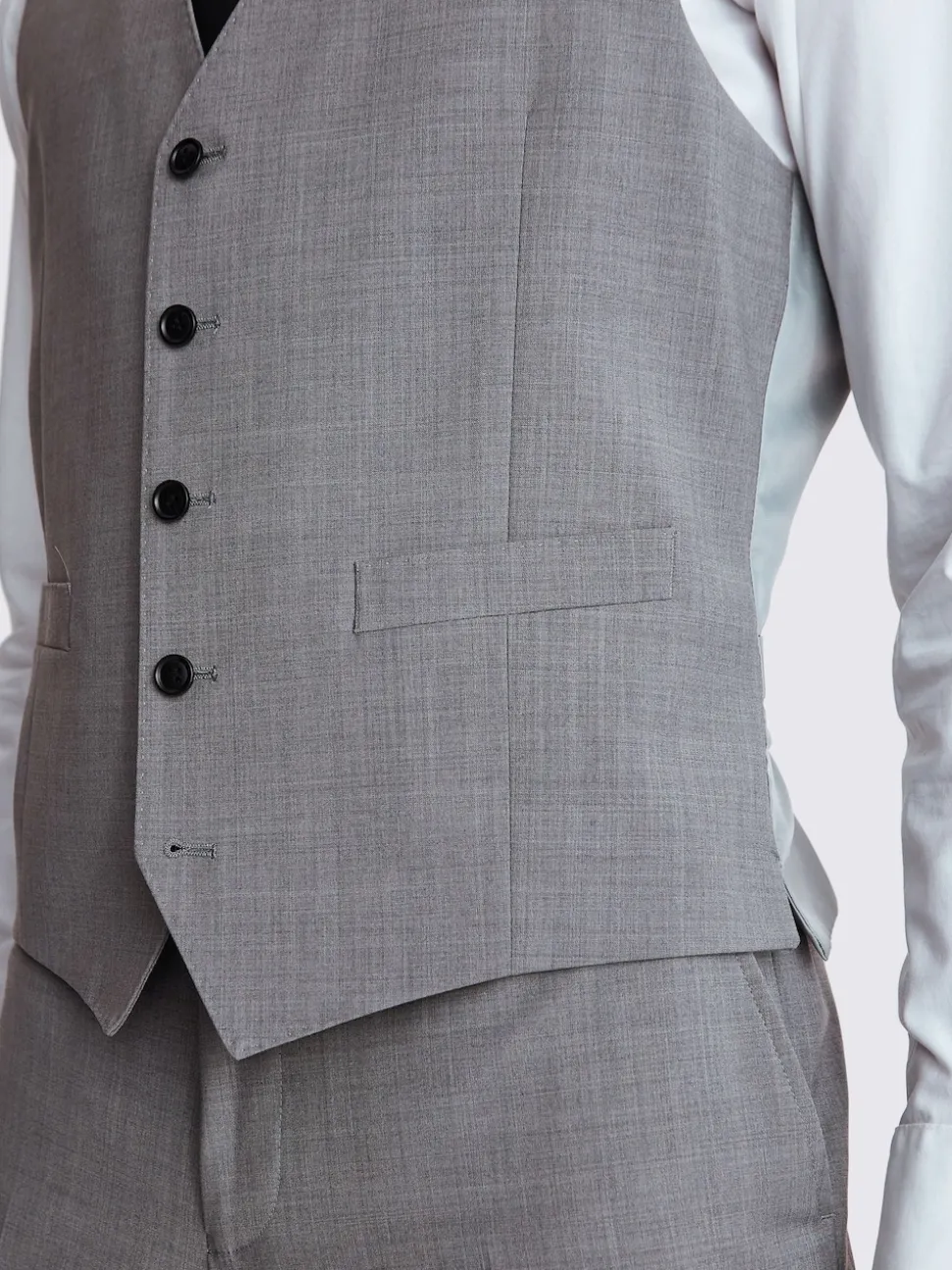 MOSS Light Grey Tailored Performance Suit Waistcoat