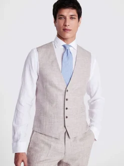 MOSS Natural Oatmeal Linen Waistcoat