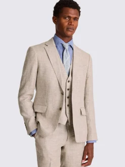 MOSS Natural Slim Fit Linen Suit Jacket