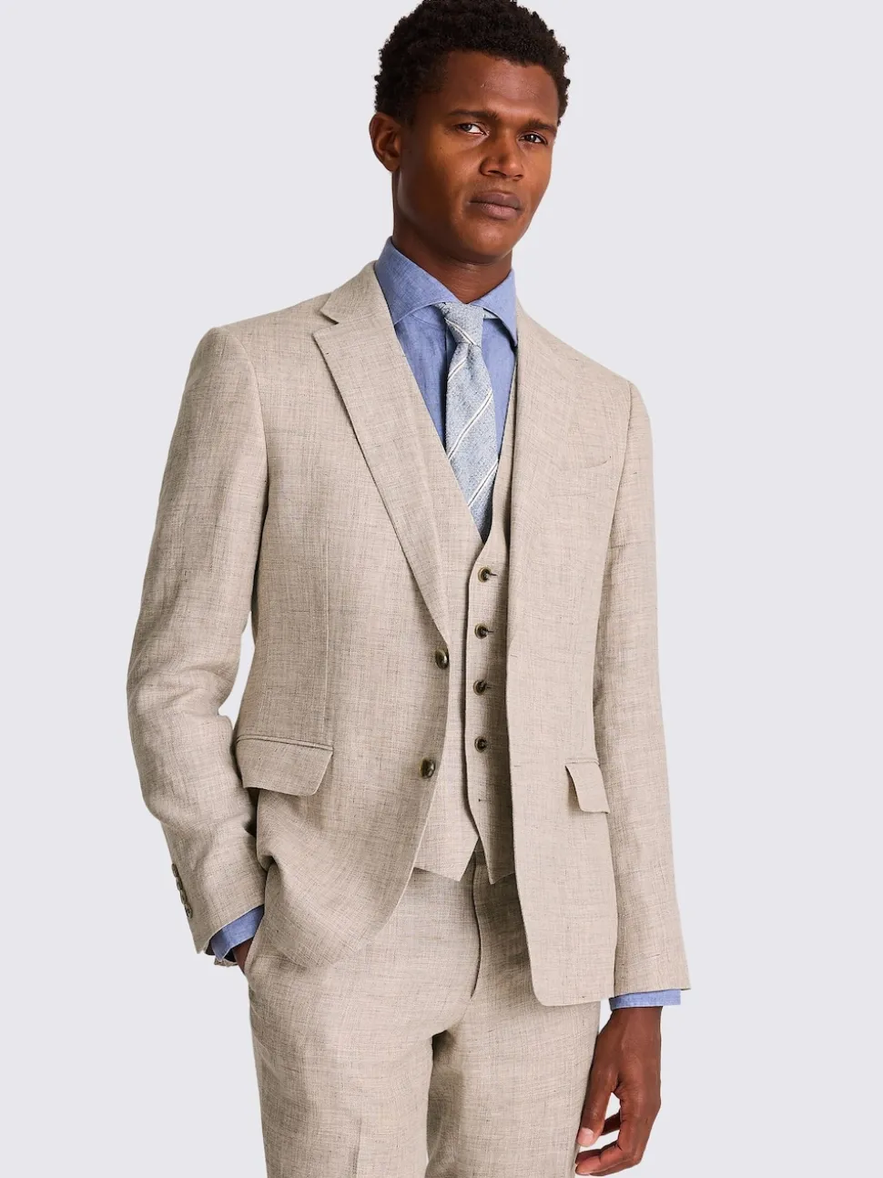 MOSS Natural Slim Fit Linen Suit Jacket