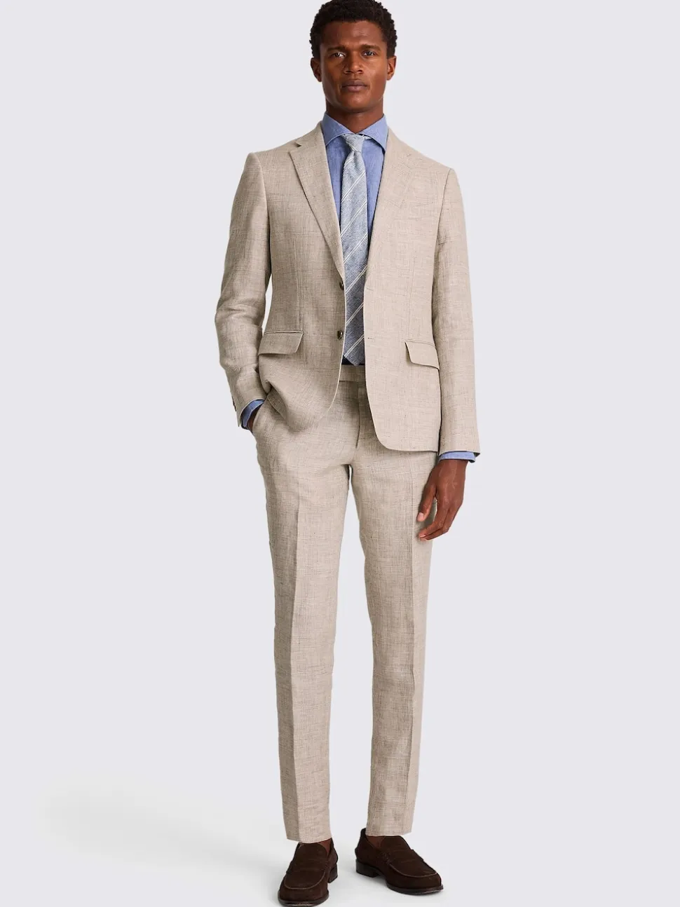 MOSS Natural Slim Fit Linen Suit Jacket