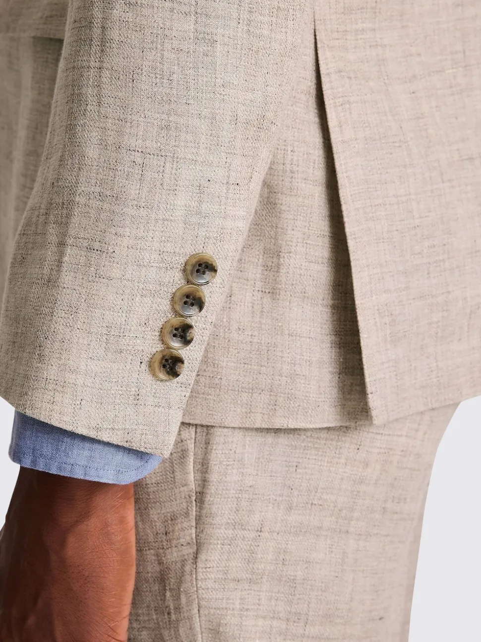 MOSS Natural Slim Fit Linen Suit Jacket