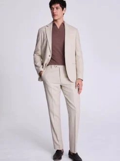 MOSS Natural Tailored Fit Flannel Suit Waistcoat
