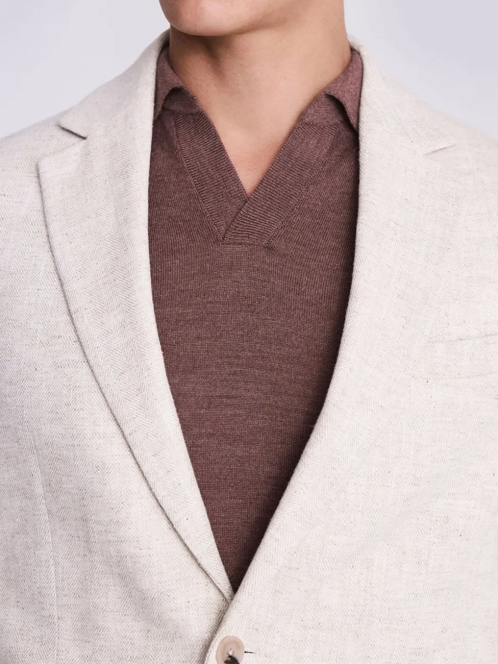 MOSS Natural Tailored Fit Flannel Suit Waistcoat