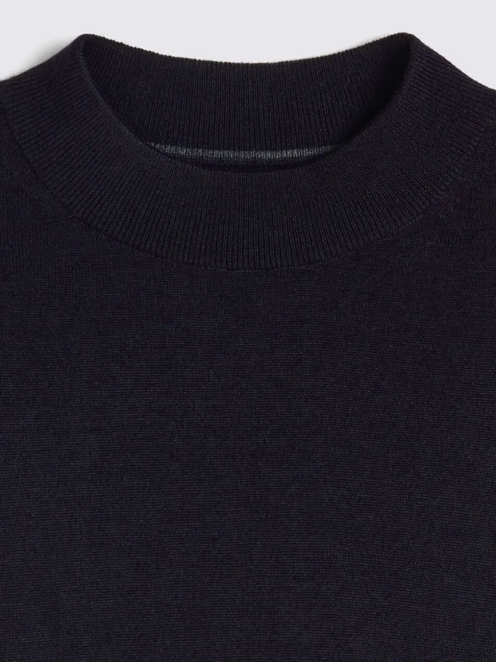 MOSS Navy Merino-Blend Mock-Neck Jumper